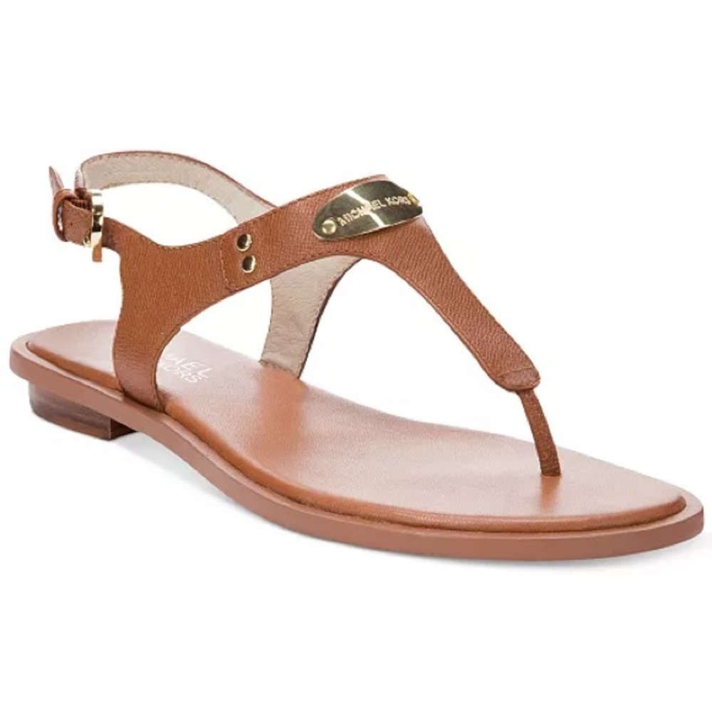 Pre-Owned Luggage Michael Kors MK Plate Flat Thong Sandals